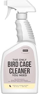 Natural Rapport Bird Cage Cleaner Spray - Natural Poop Remover for Cages, Safe Bio-Enzymatic Formula, 32oz