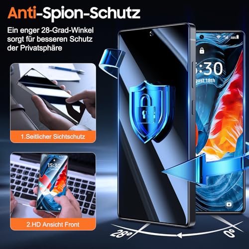 UniqueMe für Samsung Galaxy S25 Ultra für Panzerglas Sichtschutz - 2 Stück – Ansicht 2