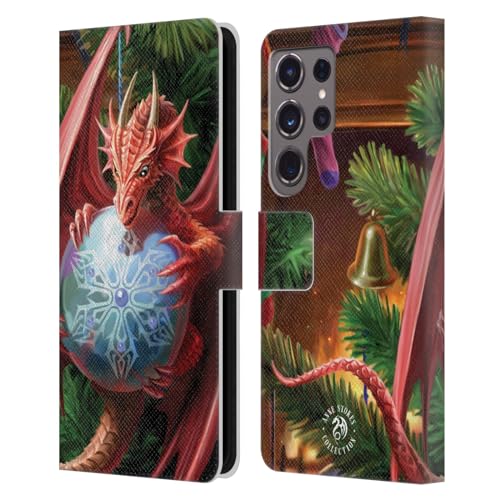 Funda Samsung S24 Ultra antiarañazos con tapa de cuero Anne Stokes mágica