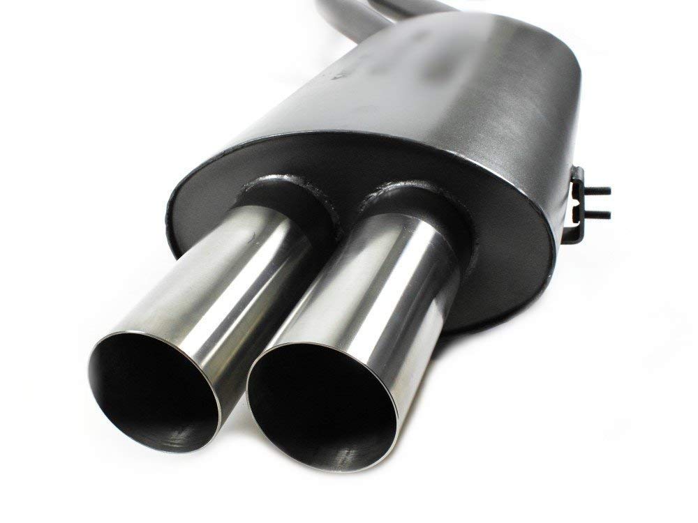 1026156 Escape deportivo 2 x 76 mm redondo afilado para 3 E46 320 323 325 328 330 EG ABE