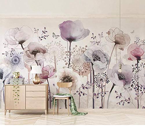 Papier peint 3D aquarelle fleur grand format haut de gamme