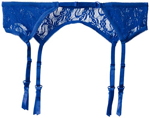 Elegant Moments Women's Lace Garter Belt and Thong Set, Royal, One Size