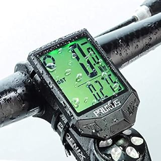 PRUNUS Bike Speedometer and Odometer Wireless Waterproof Bicycle Computer with Touch Sensor Switch, Big Digital LCD Screen, Automatic Wake-up for Outdoor MTB Road Cycling and Fitness