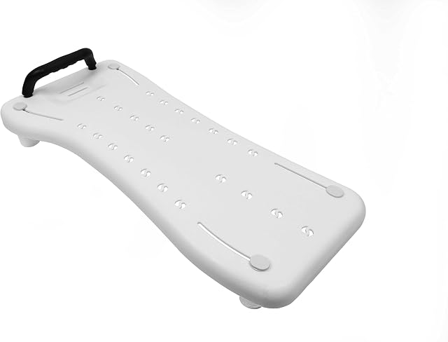 Pepe - Bath Transfer Boards for Elderly (27.5"), Bath Board for Disabled, Suspended Bath Seat with Handle, Bathtub Seat for Adults, Bath Transfer Bench Wrinkled Surface, Plastic Bath Board Seat