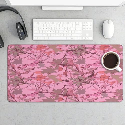 Pink Leaves Camo Desk Pad Large 12"x24" miniatura 5