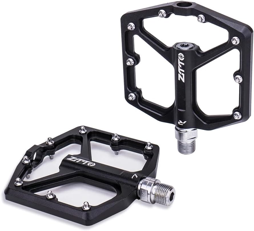 ZTTO MTB Pedals Mountain Bike Pedals, Ultra-Light CNC Aluminum Alloy Flat Bicycle Pedals Non-Slip for BMX MTB 9/16"