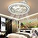 Wentylator sufitowy z cichym lampą PROWADZONY Światło sufitowe z wentylatorem sufitowym z pilotem Dimmable Fan Lamp Sypialnia Wentylator sufitowy z PROWADZONY Oświetlenie, Ø50 cm.