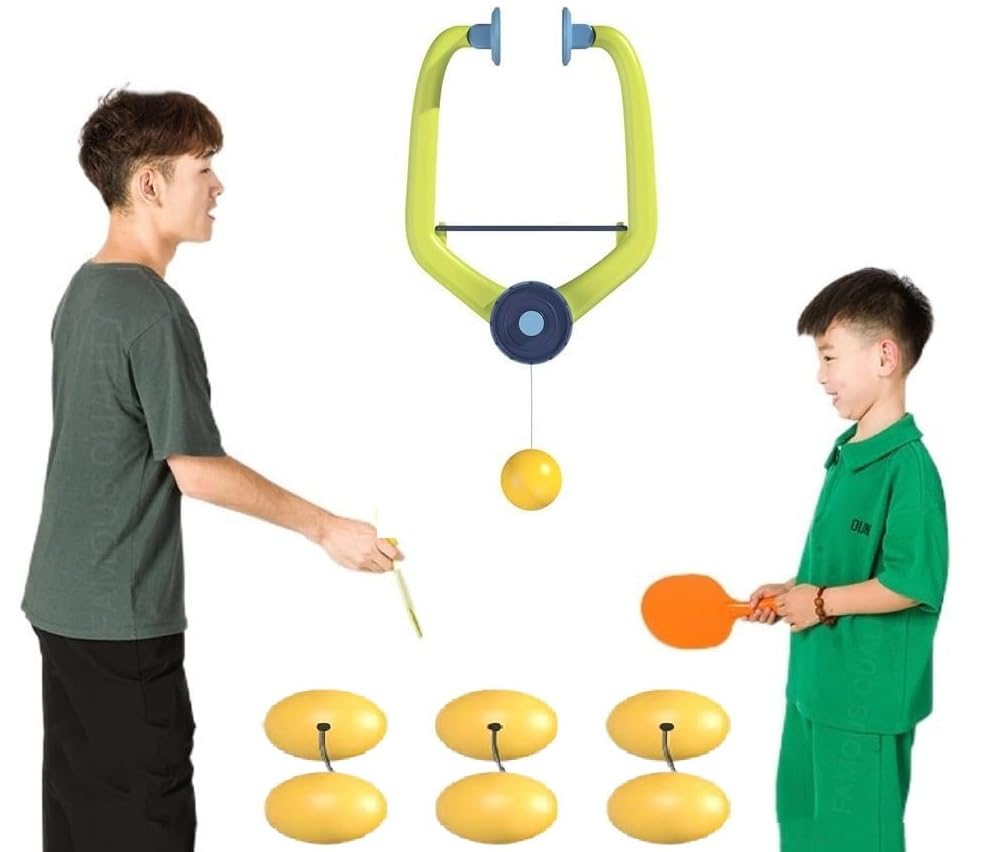 Famous Quality Childrens Indoor Hanging Table Tennis Training Device PingPong Trainer Parent Child Interaction Toy Exerciser for Door Frame Portable - with 6 Balls (B0D7WJHT18) Amazon Price History, Amazon Price Tracker