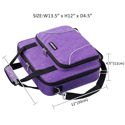 Image of MYBAGZING | Large Embroidery Project Bag - Cross Stitch Supplies Organizer - Embroidery Kits Bag - Storage & Organizer for Floss, Loops