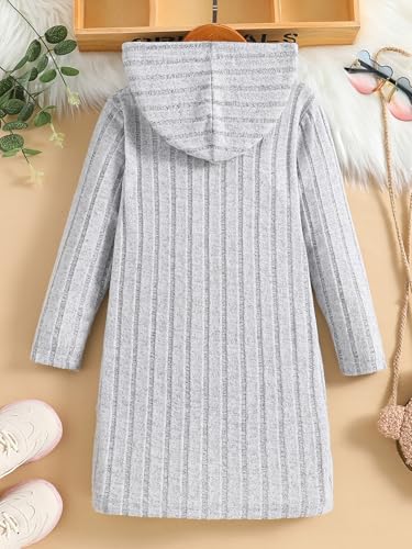 Girl's Cartoon Embroidery Hoodie Dress Long Sleeve Casual Sweatshirt Dresses Size 2-7Y2