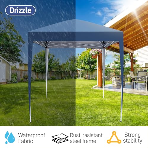 Outopee 2m x 2m Pop Up Canopy Tent, Outdoor Gazebo Folding Canopy with Carry Bag for Commercial Events, Party, Backyard BBQ, Camping, Blue - Image 4