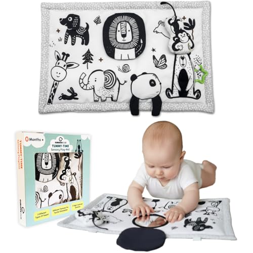 Image of Curious Cub Sensory Cloth Mat | Play Mat for Babies 0 to 12 Months | Tummy Time Toys for Babies with 6 Interactive Features Baby Toys | Gift for New Born Baby Boy & Girl | Toys for New Born Baby