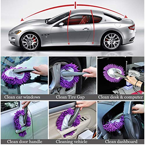 Multi-Functional Car Dash Duster, Car Interior & Exterior Cleaning Dirt Dust Clean Brush Dusting Tool Mop Gray Car Cleaning Products (Gray) #TOP1