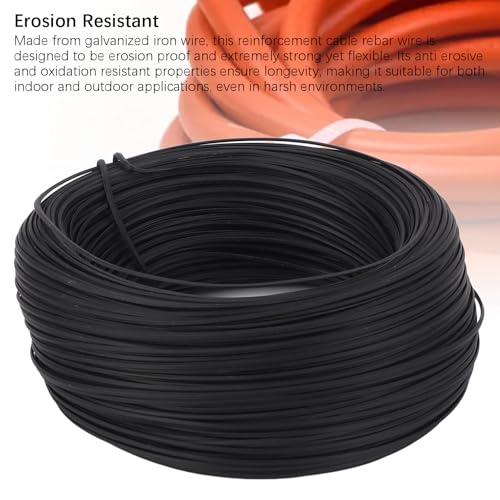 Alambre de amarre reforzado, alambre flexible galvanizado recubierto de PVC para amarre interior y exterior hierro galvanizado negro 0.45 100m 1 rollo miniatura 4