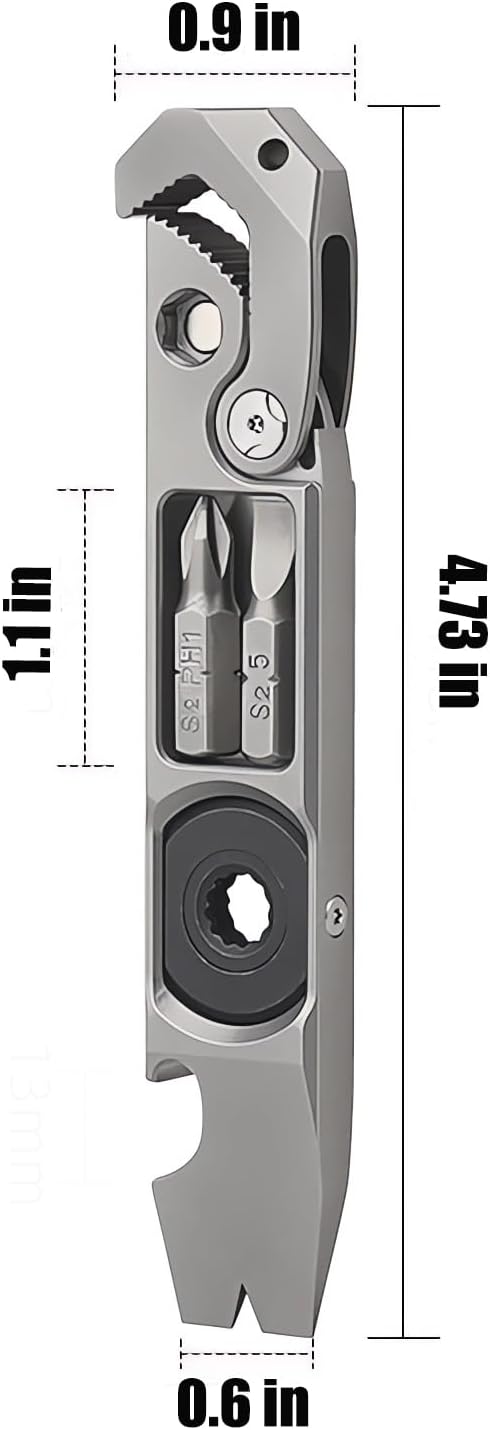 Titanium Multifunctional Keychain with Keyring，Titanium Pry Bar,Multi-tool,EDC Tool,Compact Versatile Pocket tool for Everyday Carry