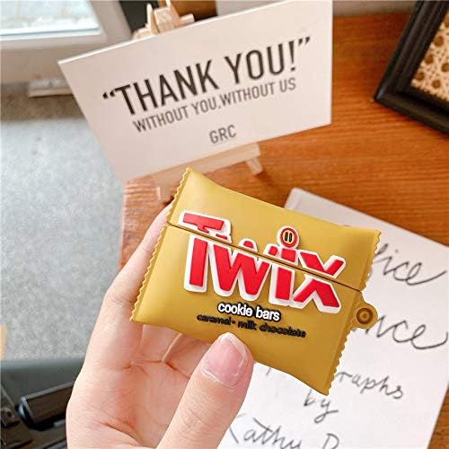 Miniatura 2 de Funda de silicona para Airpods Pro de dibujos animados en 3D, compatible con Apple Airpods Pro Snacks Food Series 1 (Chocolate Twix)