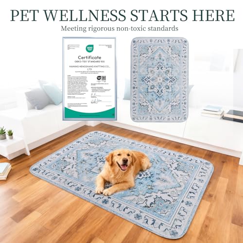 Image of Homimp Washable Pee Pads for Dogs,2 Pack Reusable Puppy Pads Waterproof,Absorbent and Leakproof Dog Pee Pads,Non Slip Puppy Training Pads, Pet Mat for Floor, Crate, Couch, Whelping,Blue, 36 inchx41 inch