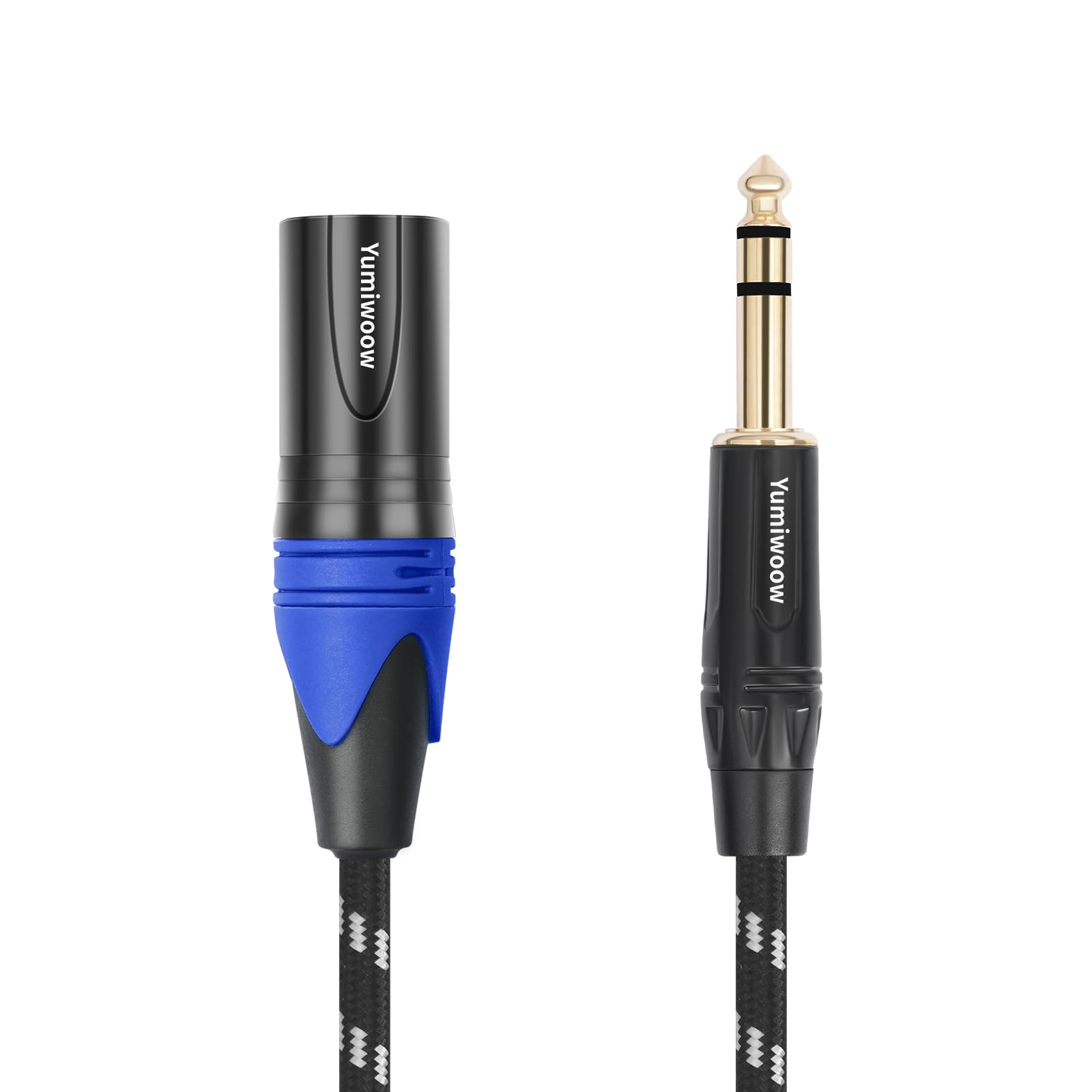 Mikrofonkabel, 1,8 m, 6,35 mm (6,35 mm) TRS auf XLR-Stecker, 6,35 mm Stereo-Klinkenstecker auf XLR-symmetrisches Verbindungskabel, kompatibel mit Lautsprechern, Audio-Konsolen, 2 Stück