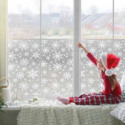 Vinilo decorativo ventana copos de nieve blanco Alwayspon miniatura 7