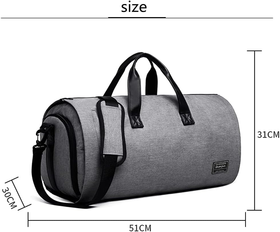 Garment Bags for Business Travel Convertible Travel Duffel Bag Carry on Garment Bag 2 in 1 Weekender Suit Bag for Men Women (Grey)