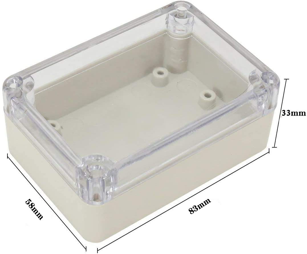 YXQ 3.27x2.28x1.3inch Clear Cover Junction Box IP65 Waterproof Dustproof ABS Enclosure Cable Project Case (83x58x33mm-3pcs)