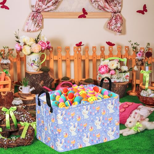 Image of Easter Eggs Gift Rectangle Rabbit Toy Shelf Basket Clothes Laundry Storage Box Storage Bins, Bunny Basket, Laundry Hamper with Handles