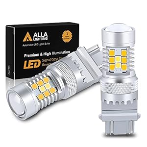 Alla Lighting T25 3457 3157 Switchback LED Turn Signal Lights Dual Color 6000K White/Amber Yellow 12V 4157NAK 3457AK 4057 3057 3757AK 5702AK 4157AK Extremely Super Bright 2835 28-SMD Upgrade