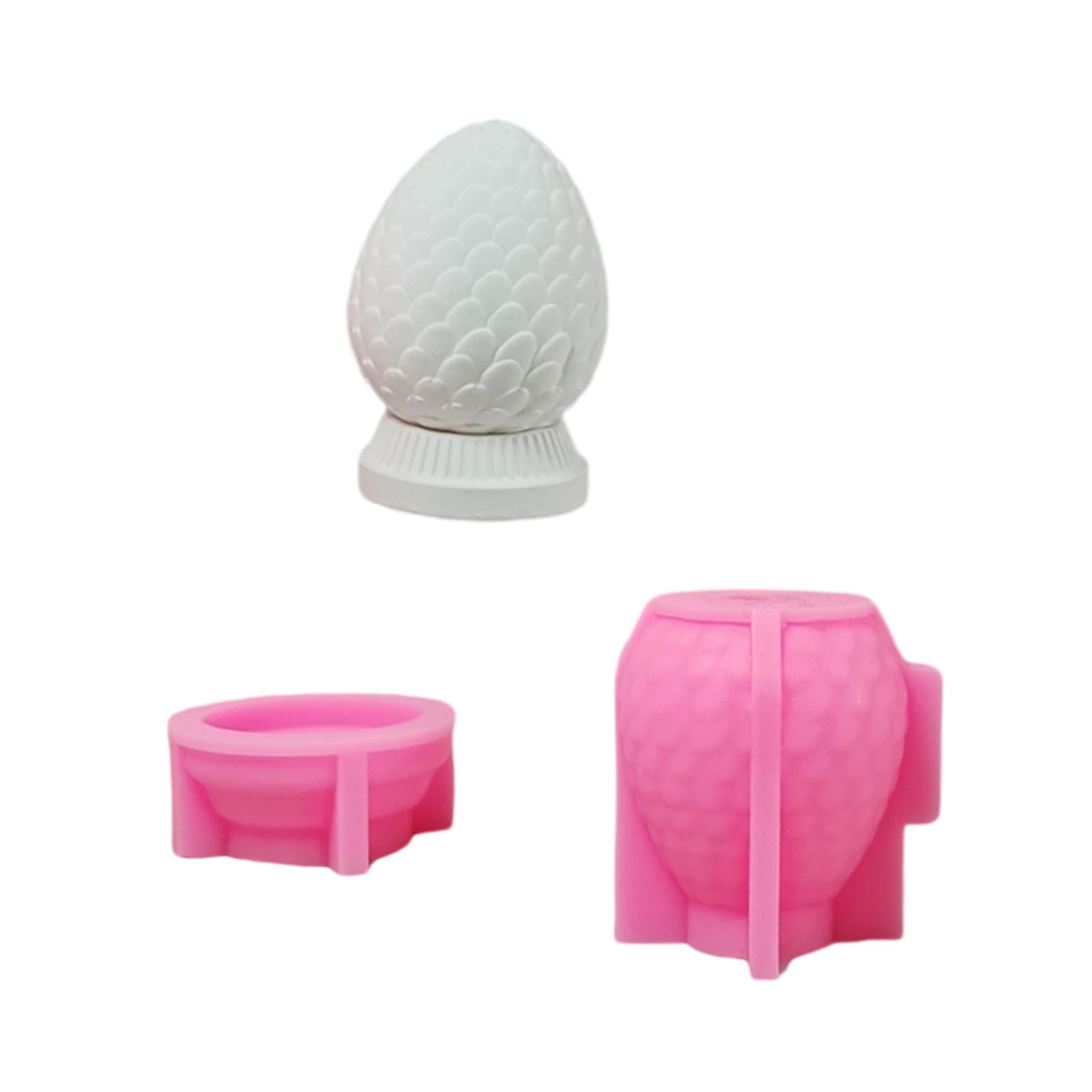 HZBB Eggshell Shape Silicone Molds with Silicone Holder Molds for Making Tealight Holder Chocolate Candy Mold