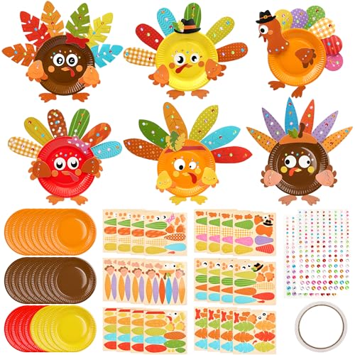 Bafeil 24 Sets Thanksgiving Turkey Craft Kits, DIY Fall Crafts Decorations