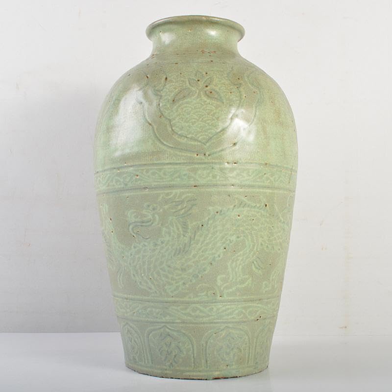 高麗青磁瓶　朝鮮美術 Amazon.co.jp: 朝鮮美術 李朝 高麗青磁 象嵌龍文瓶 M R7353B : ホーム