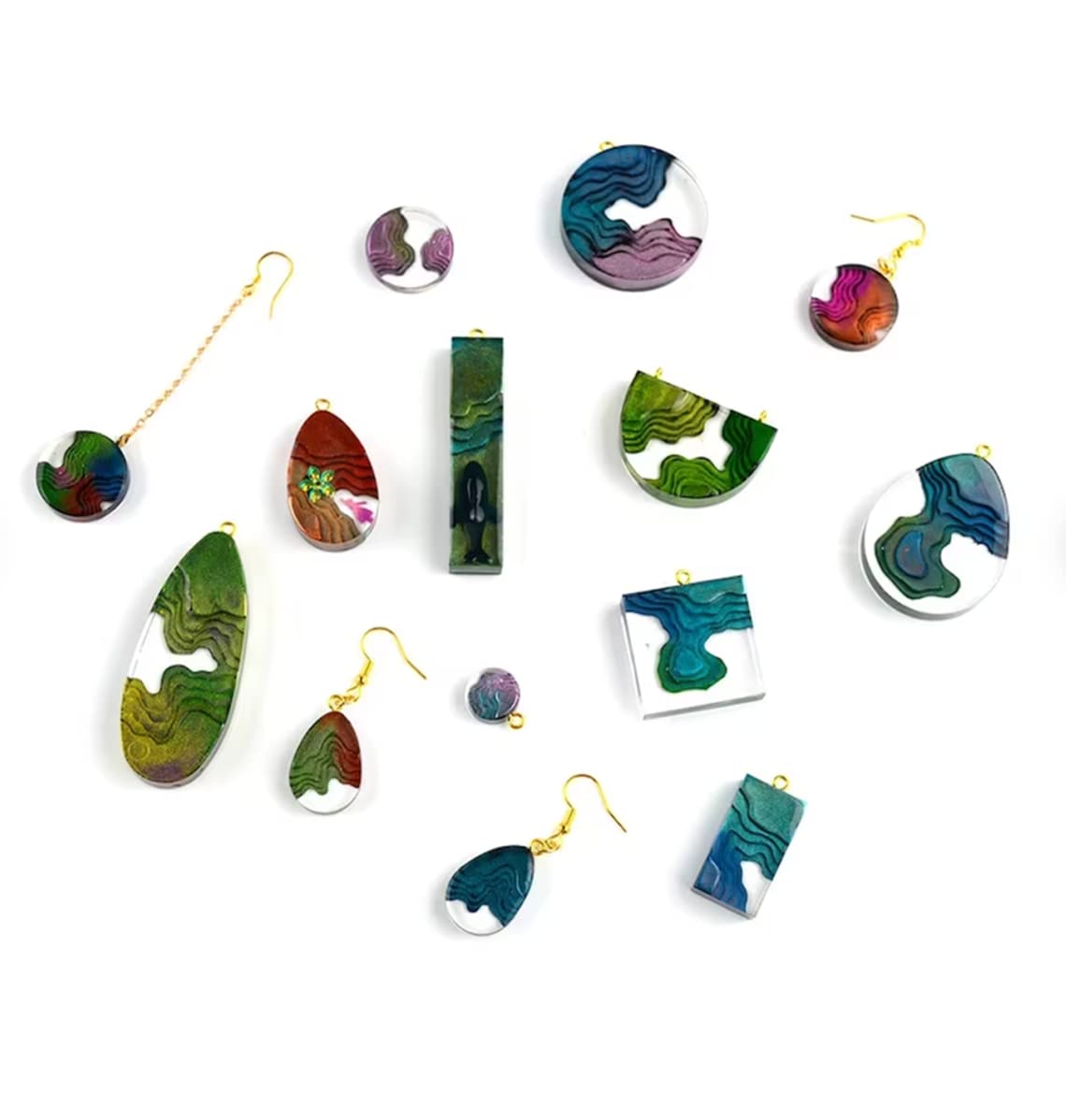 Moule Resine Epoxy,Bricolage Silicone Moule Boucle D'oreille