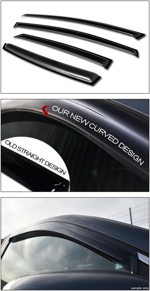 R&L Racing Sun/Rain Guard Smoke Deflector Window Visors Compatible with 12-17 Ford Focus 4D/4Dr