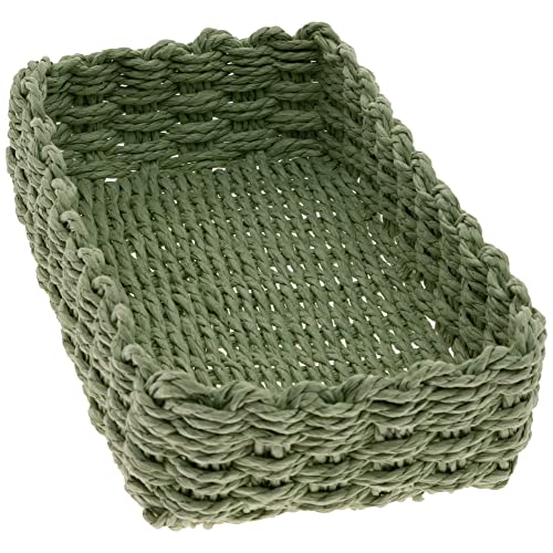 Boston International Woven Basket Napkin Holder Caddy, Guest Towel Size, Light Green #TOP8