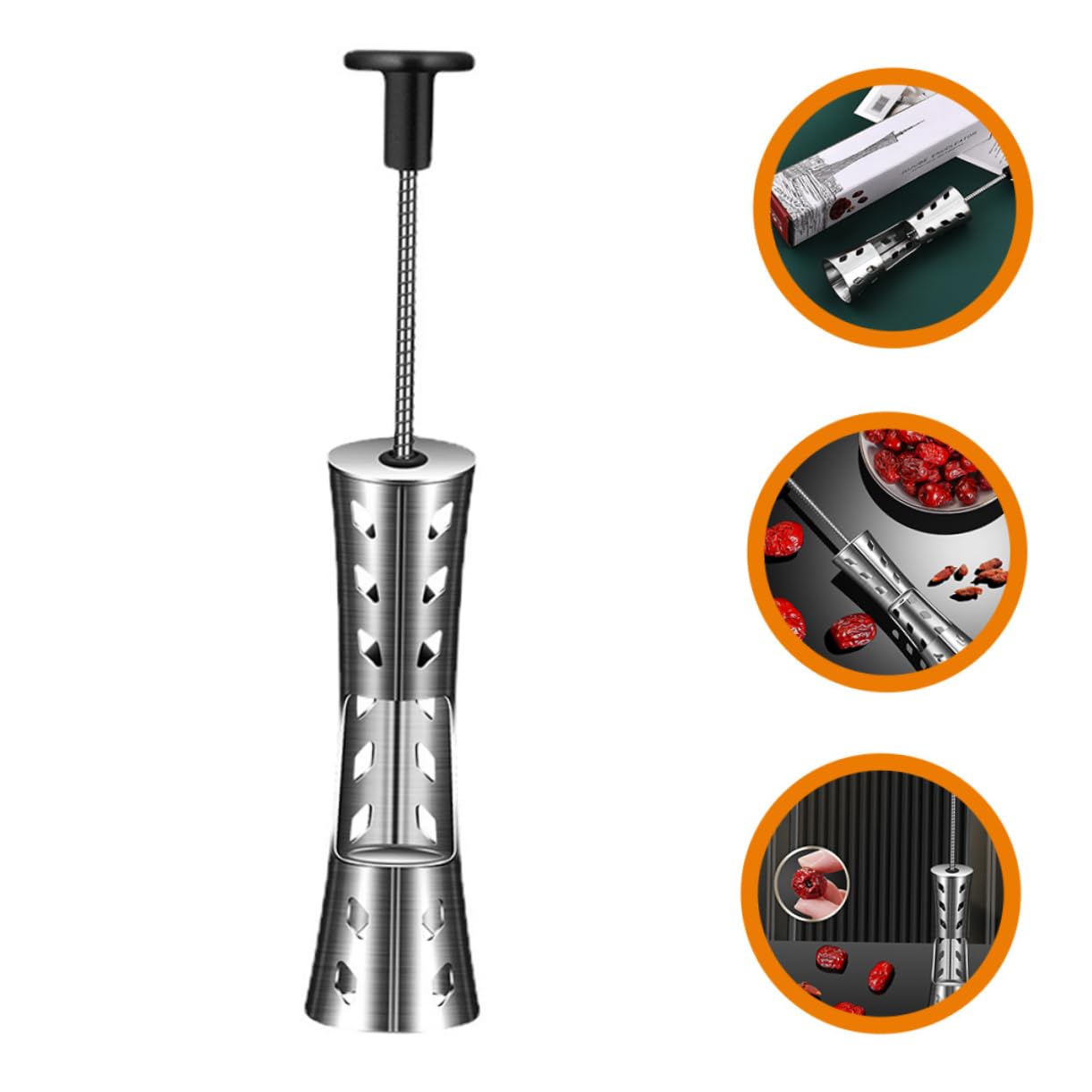 VINTORKY Cherry Pitter Tool Manual Cherry Core Portable Date Pitter for Effortless Pitting Kitchen Design for Convenient Use and Easy Cleaning