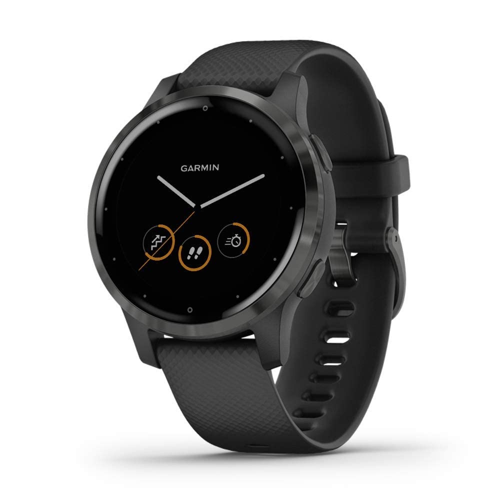 Garmin vivoactive 4 GPS Smartwatch Features Music Body Energy Monitoring Animated Workouts Pulse Ox Sensors and More Black