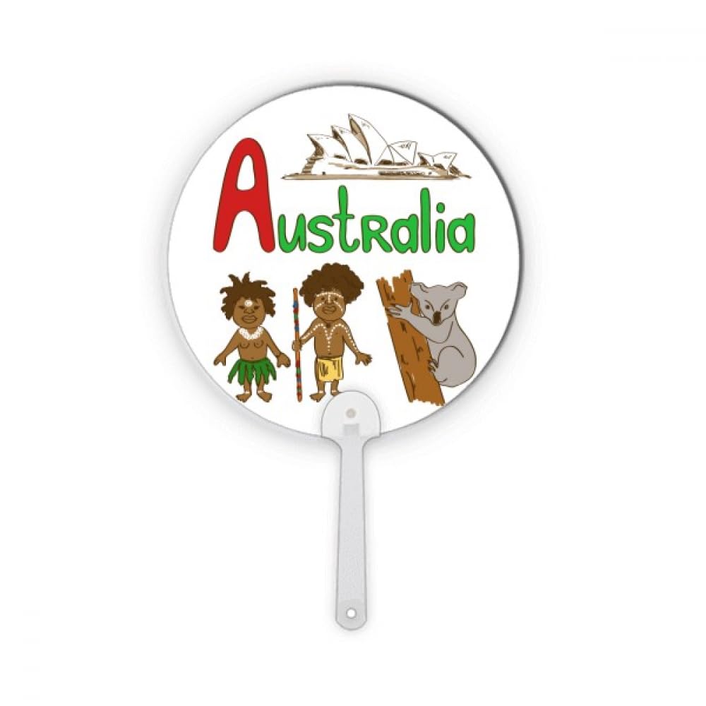 Éventail rond plastique Australie symbole national monument artisanat décoration maison