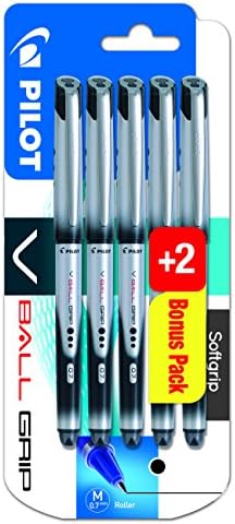 Pilot 0.7 mm Vball Grip Liquid Ink Rollerball Pen - Black/Red/Blue (Pack of 5)
