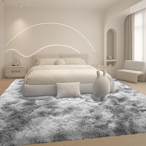 Mtandyx 8x10 Plush Area Rug, Non-Slip Dark Grey