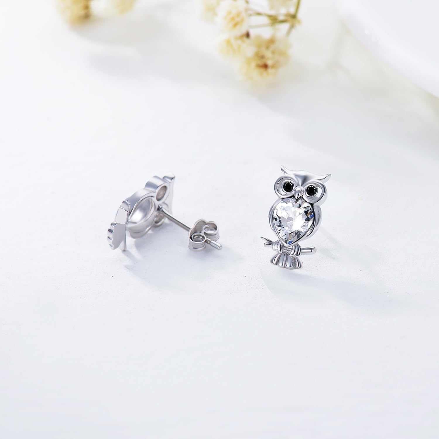 AOBOCO 925 Sterling Silver Panda/Koala/Owl/Turtle/Crab/Giraffe/Sloth Cute Animal Stud Earrings, Embellished with Crystals from Austria - Image 3