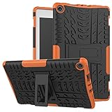 Maomi Amazon Fire 8 (2017/2018 Release) Case,[Kickstand Feature],Shock-Absorption/High Impact Resistant Heavy Duty Armor Defender Case for Kindle fire HD 8 7th/8th (Orange)