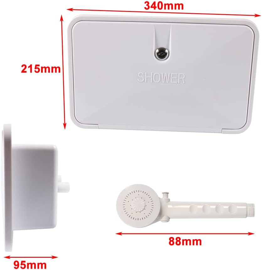 Cnswee6 RV Exterior Outdoor Cowboy Shower, RV Outdoor Faucet Hose Camper Trailer, Outdoor Cowboy Shower Box Kit, Black RV Bathroom Faucets Fit For RV Camper Trailer