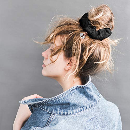 24 Pcs Bridesmaid Proposal Accessory Sets Bridesmaid Scrunchies Hair Ties Rose Gold Diamond Pen Love Knot Bracelets With Bridesmaid Cards Sets For Wedding Parties (White And Black Hair Tie) #TOP6