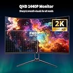 KTC H27S5C 27" Curved Gaming Monitor, 1440P QHD 144Hz 120Hz Monitor, 1500R HVA Panel, HDR400, Adaptive Sync, 400nits, HDMI 2.0 x2, DP 1.4, VESA 100x100 PC Monitor - Image 2
