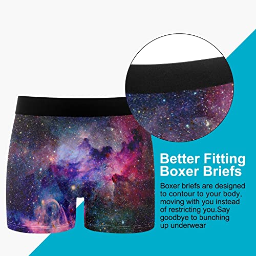 ZZXXB Galaxy Star Constellation Mens Boxer Briefs 3 Pack Underwear Breathable Stretch Boxer Trunk S-XXL3