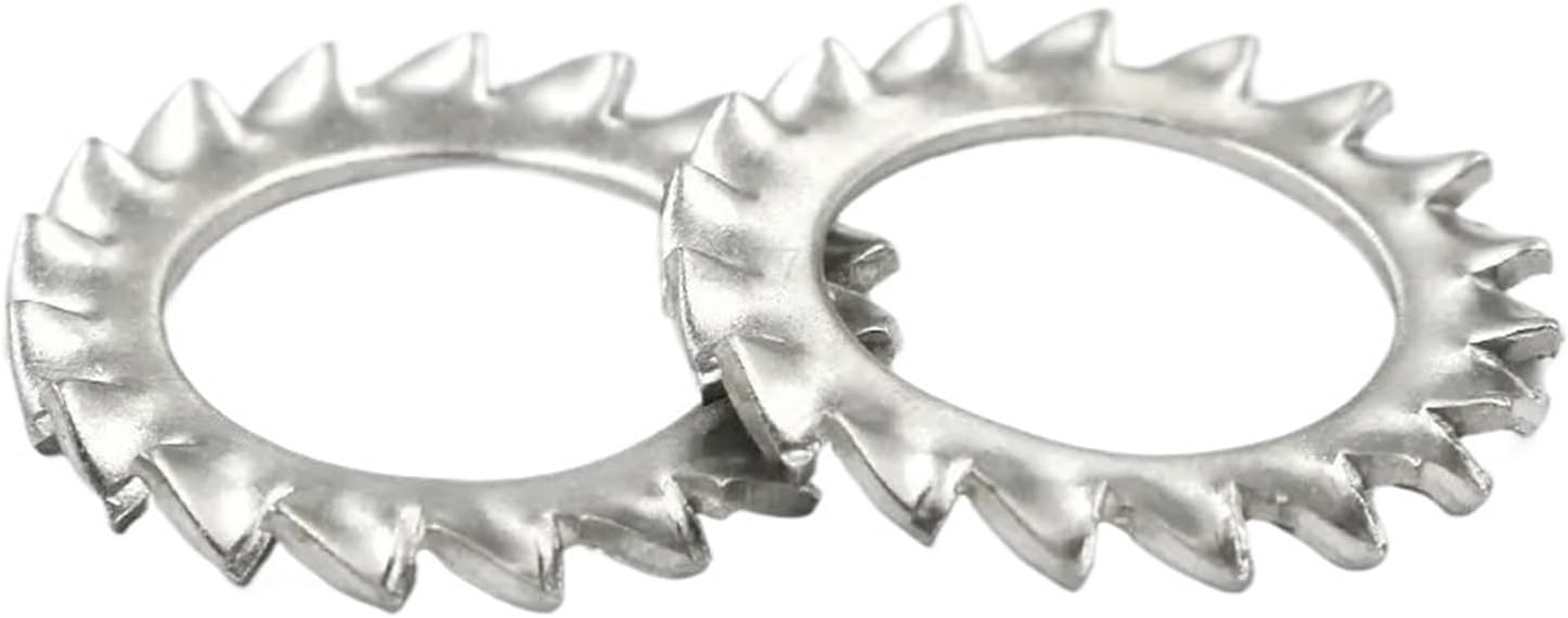 Serrated Tooth Gasket, 50/100Pcs 304 Stainless Steel External Toothed Serrated Lock Washer Gasket(M6)