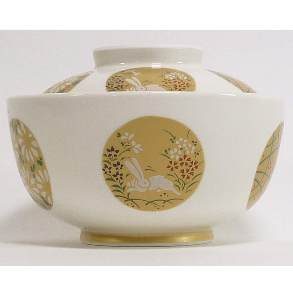 Amazon.co.jp: 3個セット 蓋向 金彩丸紋蓋向 [11.7 x 8cm] 強化 煮物碗