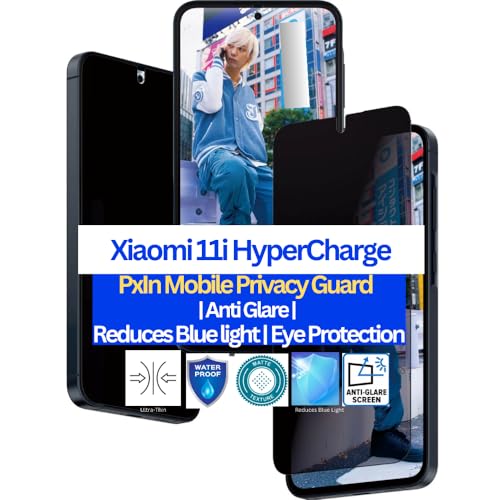 Image of Pxin Mobile Privacy Guard for Xiaomi 11i HyperCharge | Mobile Privacy screen protector | Anti Glare | Anti Spy Protector | Reduces blue light | Self healing guard from scratches | Eye Protection