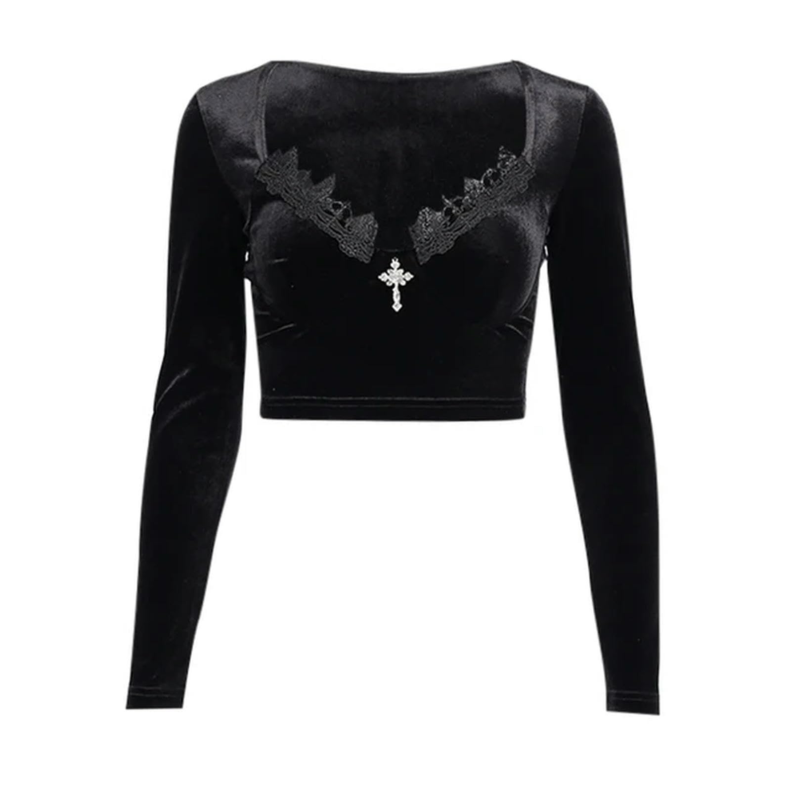 Corset croisé Noir Y2K et Col en V pour Vos Sorties Streetwear et Soirées Gothiques