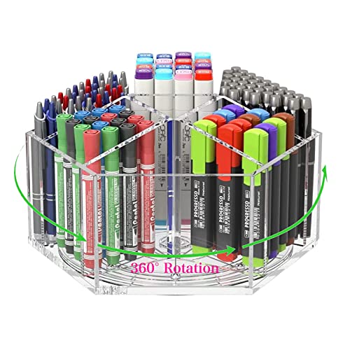 Catekro Organisateur de Bureau Rotation à 360 Degrés, Enfant Peu Encombrant Rangement de Pot Crayon, Crayons de Couleur, Pinceaux, pour Classe, Studio d'art et Bureau Cover