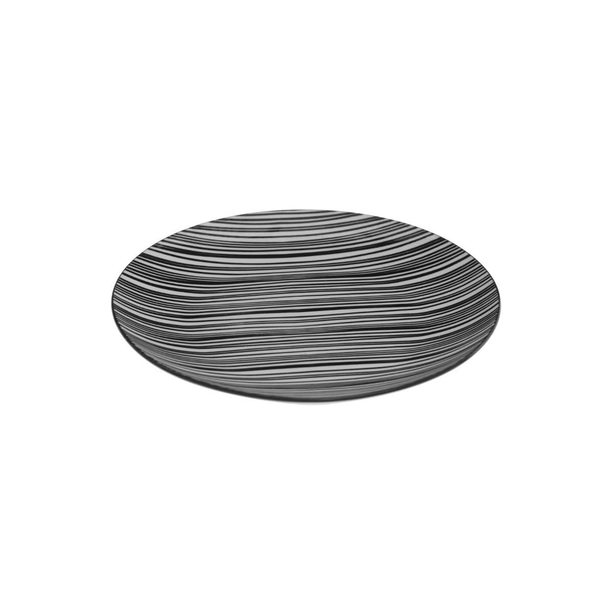 Secret de Gourmet - Service de Table 18 Pièces "Bohemia Zèbre" 27cm Noir